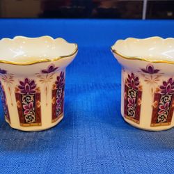 Beautiful Lenox “ Eastern Treasures” Collection Set Of 2 Votive Holders 