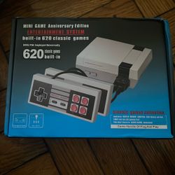 Game Console, AV Classic Mini Video Game Consoles Built-in with 620 Games Dual Players Mode Console with 2 Controllers Handheld Games for Kids & Adult