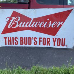 Vintage 1979/80 Metal 8 X4 Ft  Budweiser Sign
