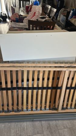 BRIMNES Bed frame with storage, white/Luröy, Full