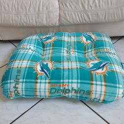 Dog Bed X Large New Handmade 32x27x4 Miami Dolphins 