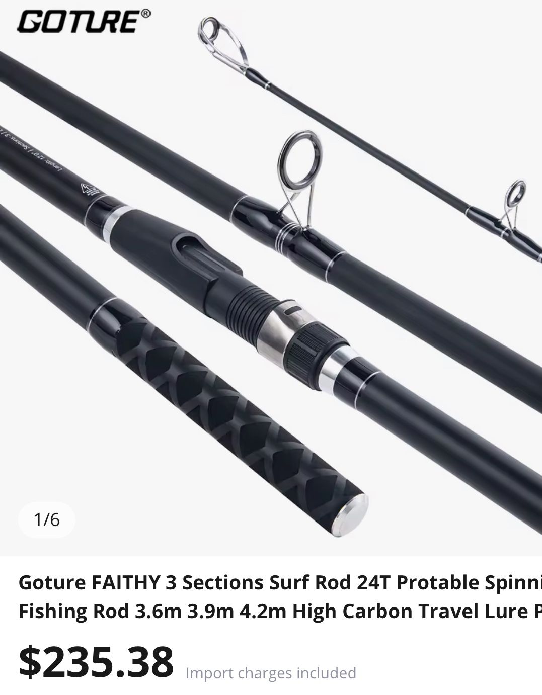 Goture Faithy 3 Section Fishing Rod