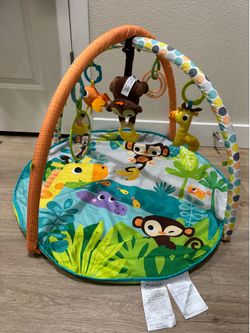 Baby play mat with musical monkey