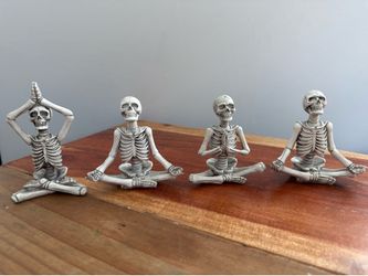 Yoga Air Plant Holder Skeleton Figurines Set of 4