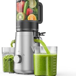 New-Juicer Machines with 5.8" Large Feed Chute, Cold Press Juicer for Whole Vegetables and Fruits Easy to Clean, High Juice Yield, BPA Free(Silver)