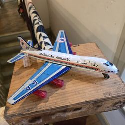 Vintage American Airlines Tin Toy Airplane 