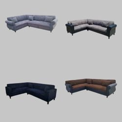 NEW 7X9FT Sectional COUCHES, White, Late Black, Charcoal Sofa, Couch  Set / More Color Available 