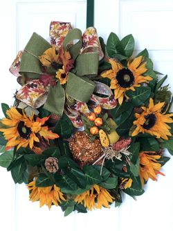 Sunflower wreath for fall