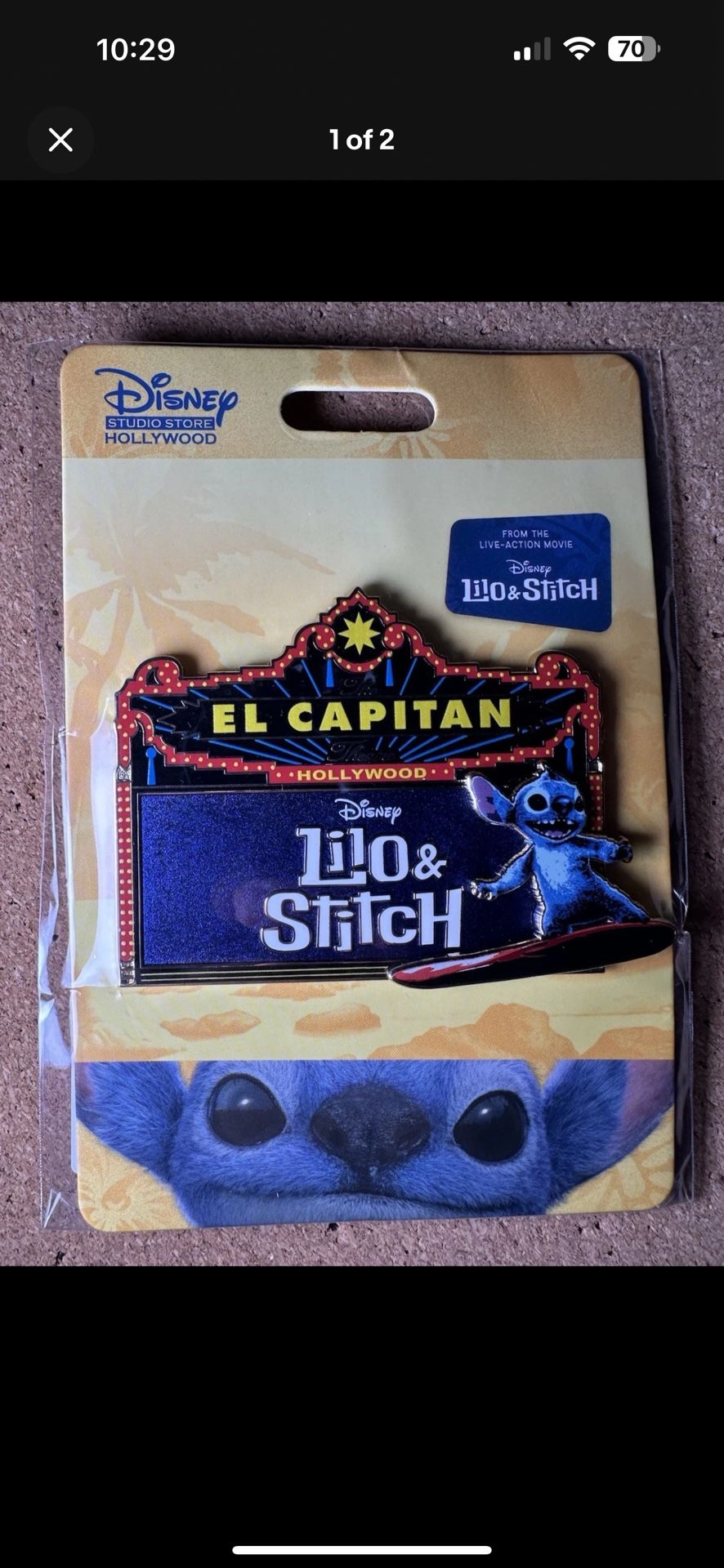 DSSH Disney El Capitan Live Action Lilo and Stitch Marquee Pin LE 400
