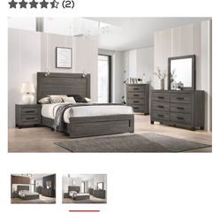 Grey Queen Sized Bed Frame And L Couch 