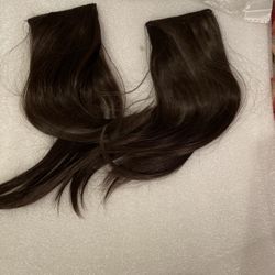 Hair Extensions 2 Piece 12” Double Clip On Real Hair Brand New! #BV