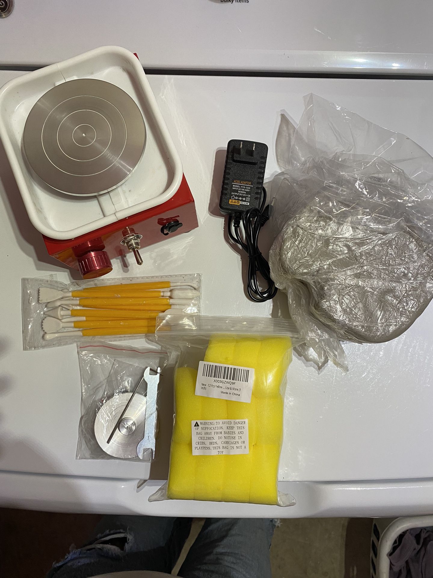 Mini Pottery Wheel Kit + 5 Lb Fire Clay