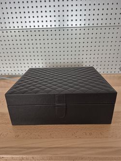 New Large Faux Leather Stationary Box 