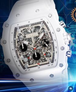 BRAND NEW Activa X Watch with Skeleton Dial, 44.3mm, in White  Men Or Women 