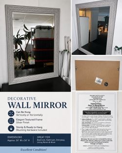 Decorative Silver Framed Wall Mirror 🪞