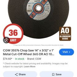 13  14" Chopsaw  Blades 13 Grid CEG For Metal