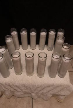 Lot of 16 eight inches plain white candles