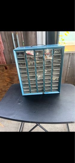 Metal Parts Organizer Cabinet with Drawers