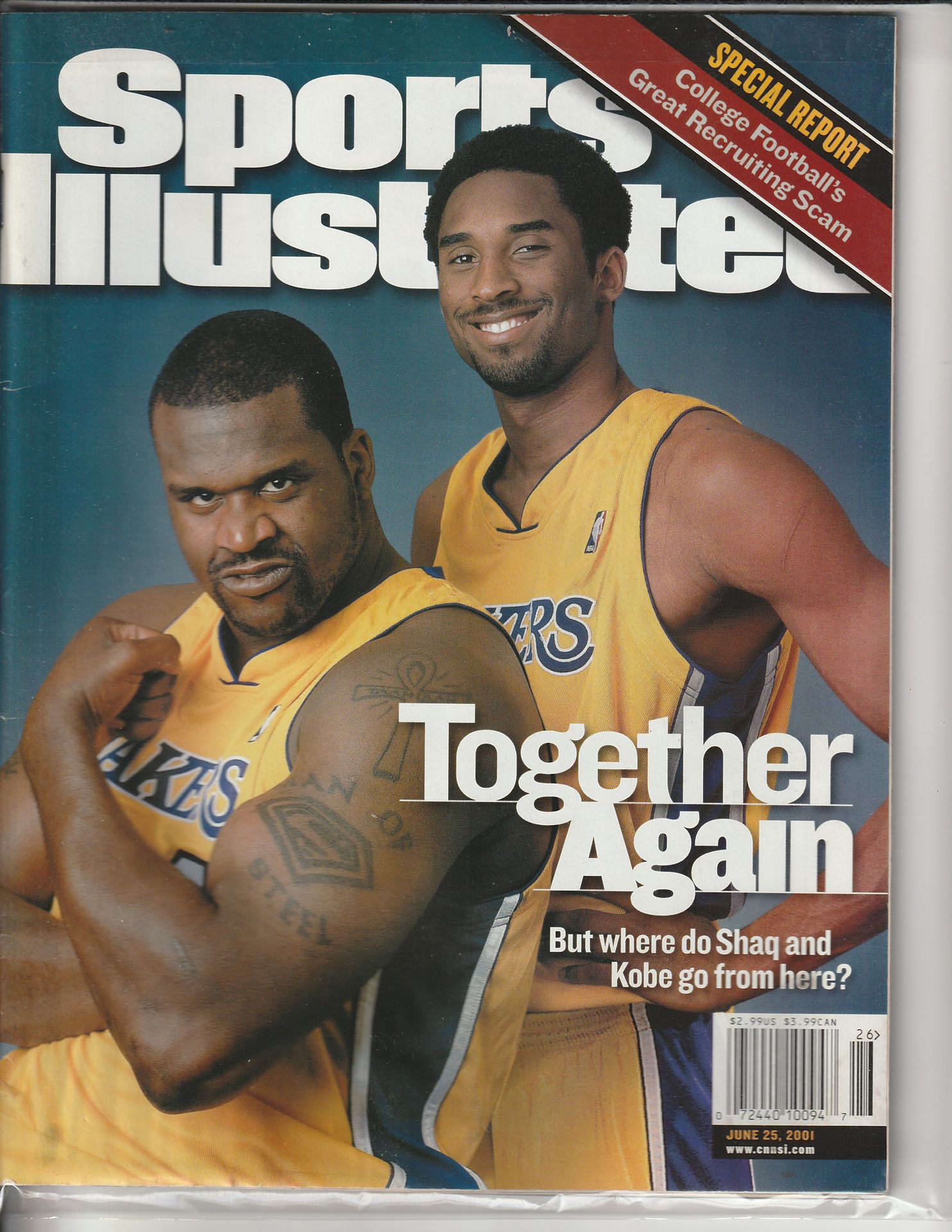 Rare Kobe And Shaq Sports illustrated June 25 2001 