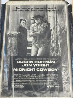 Midnight Cowboy Original Movie Poster featuring Dustin Hoffman Jon Voight (1980)