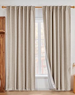 Brand New Linen Curtains, 2 Panels.