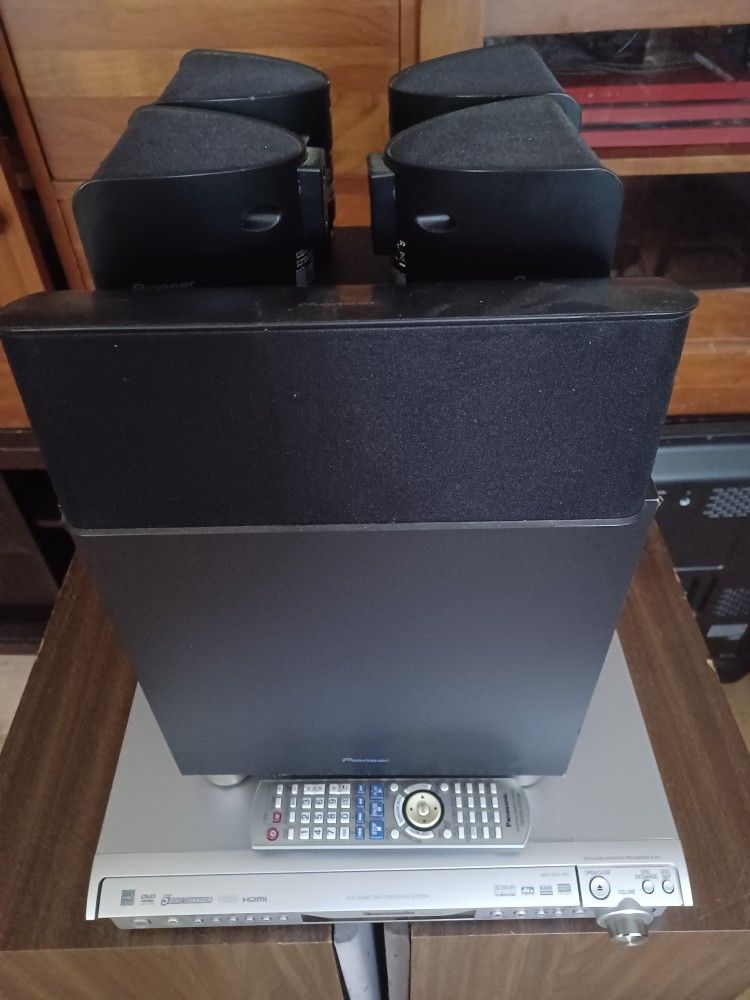 PANASONIC 5.1 RECEIVER WITH BUILT-IN CD πΏ AND DVD π PLAYER AND PIONEER 5.1 SPEAKERS $160 FINAL PRICE