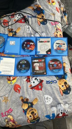 PS4 Games Bundle – WWE 2K24, NBA 2K18, NBA 2K17, Call of Duty MW2