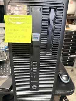 HP EliteDesk 800 G2 Tower Intel Core i7-6th (contact info removed) 32GB RAM 512GB SSD Windows 11 Pro, DVD Drive, Keyboard Mouse and Monitor.