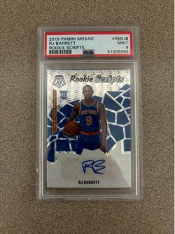 2019 Pannini Mosaic Rookie Scripts Rj Barrett (Psa 9)