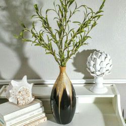 Two Toned Stoneware Vase with Artificial Plants 28" x 15" - CASH ONLY,  PICKUP ONLY (SW Mesa - Dobson & Guadalupe) fake plants faux plants flower
