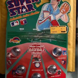 MLB 1990 Super Star Collectable Action Marbles Set #1 Griffey Jr, Puckett Ryan 
