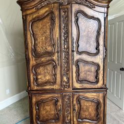 Vintage French Solid Walnut Wardrobe / Armoire 