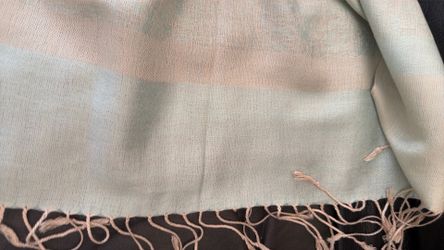 Light weight shawl scarf pale green pattern