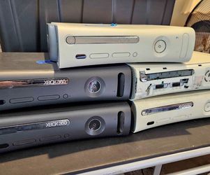 Xbox 360 lot consoles only all need repair like won't read disk, door won't open.