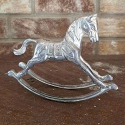 Vintage Brass 7” Rocking Horse Figurine 