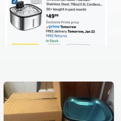 Wireless Cat Water Fountain Stainless Steel, 118oz/3.5L Cordless Automatic Pet Water Dispenser for Cats Indoor, with Motion Sensor, Ultra Quiet Pump, 