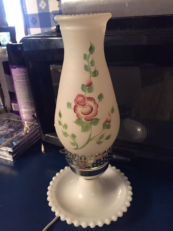 Vintage milk glass lamp