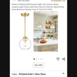 Gold Pendant Light Fixture