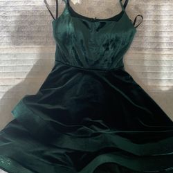 sachin and babi light blue dress Emerald Green Maxi Dress - Taffeta Gown - Backless A-Line Dress main image 1