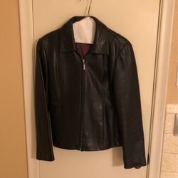 Women’s Black Leather Jacket Size L