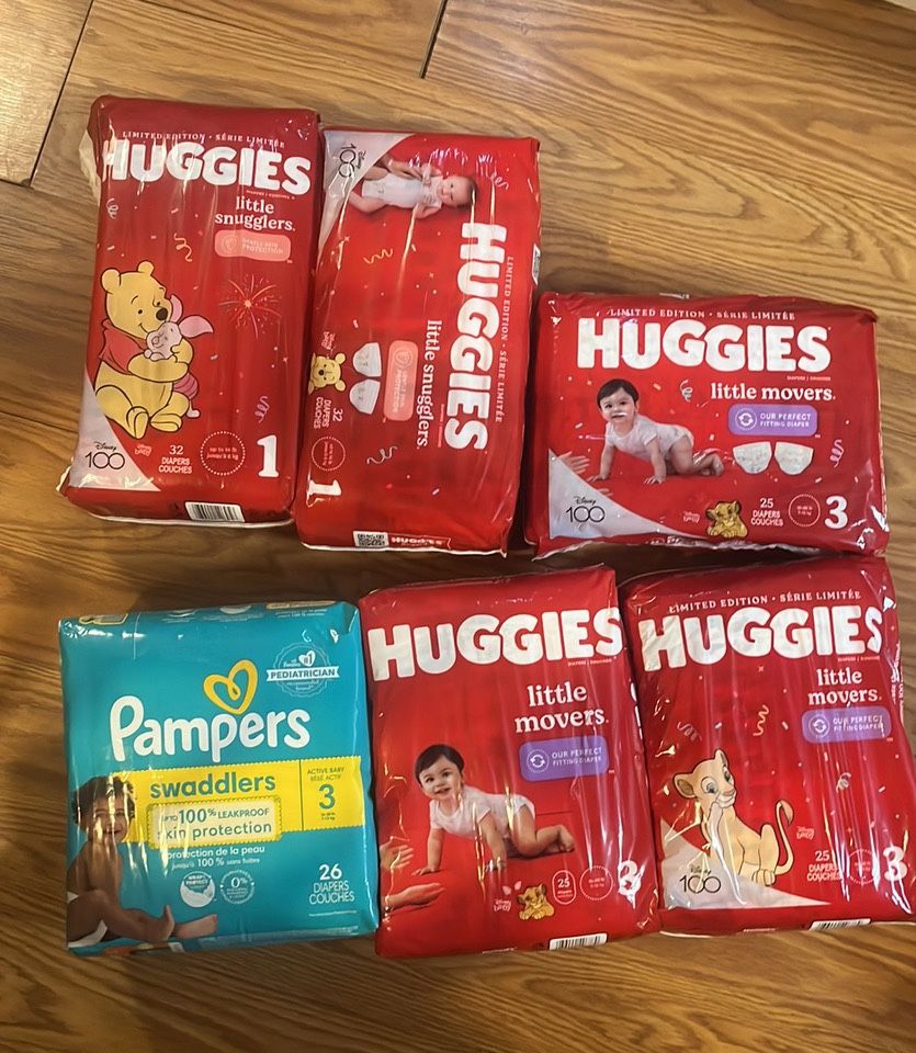 Huggies Diapers - Size 1,2,3