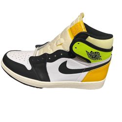 Nike Air Jordan 1 Retro High OG  (555088-118) - Size 9 color black/white/yellow