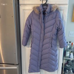 Bonita Long/ Light purple hooded down coat S 