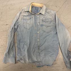 G-Star Raw Men's Faded Carbon Gray Denim Jacket Small Used