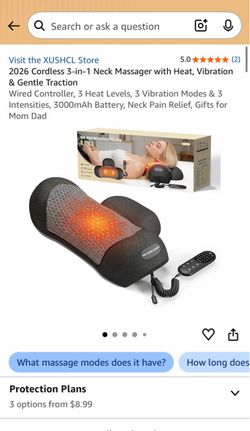 XUSHCL Cordless 3-in-1 Heated Neck Relaxation Pillow (3000mAh)