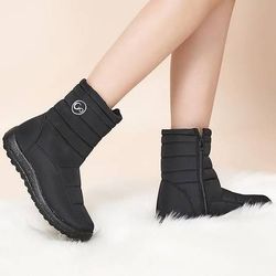 NEW SZ 10 Women Insulated Winter Snow Boots Waterproof Warm Fur Lining Mid Calf Zipper Comfortable Outdoor Shoes Boot