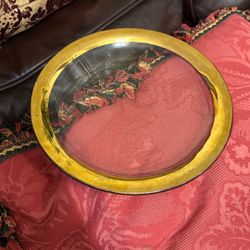 Annie Glass Roman Antique 24k Gold Rim Glass Plate