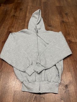 Russell Athletic grey zip up hoodie Size medium
