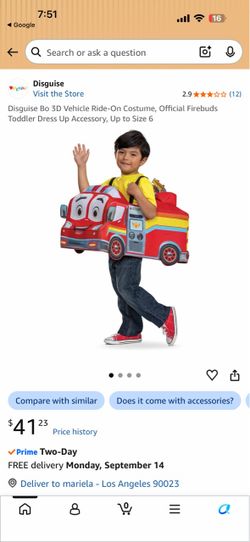Kids costume firebuds flash
