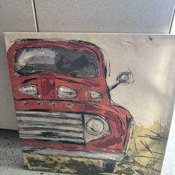 Vintage Art Ford Pick Up Truck Canvas, By Lisa Mcreynolds